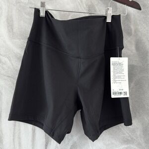 Lululemon Align High-Rise Ribbed Short 6" Black size 14 NWT